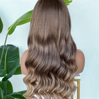 【Lux Customization】5X5/ 13x4 HD Lace Highlighs Ombre Brown to Blonde Wave Wig