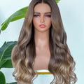 【Lux Customization】5X5/ 13x4 HD Lace Highlighs Ombre Brown to Blonde Wave Wig