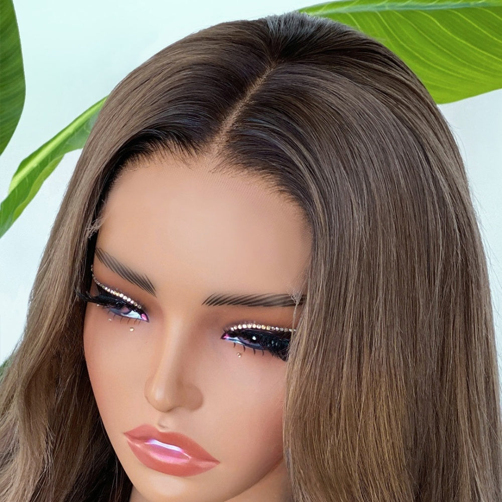 【Lux Customization】5X5/ 13x4 HD Lace Highlighs Ombre Brown to Blonde Wave Wig