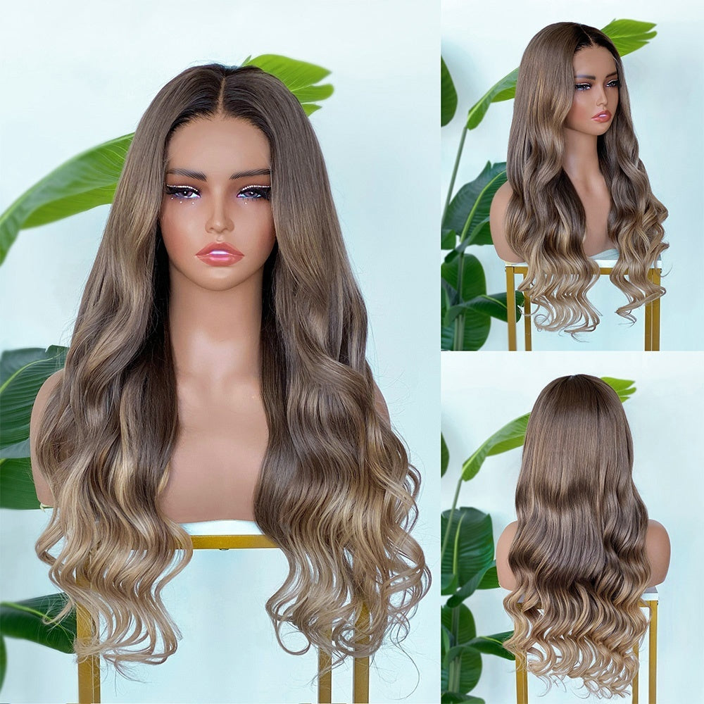 【Lux Customization】5X5/ 13x4 HD Lace Highlighs Ombre Brown to Blonde Wave Wig
