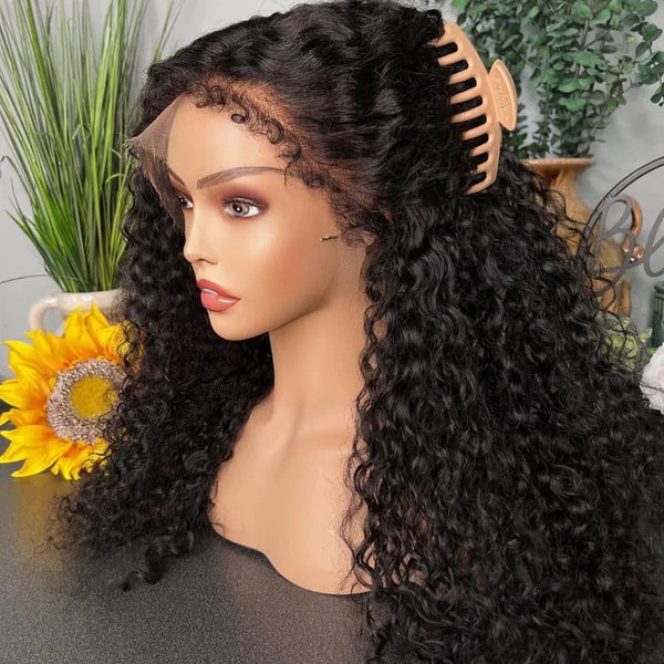 Natural Curly Edge Skin Melt Lace Frontal Wig Curly