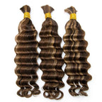 #4/#27/#30 Mix Color Deep Wave Bulk Hair Bundles