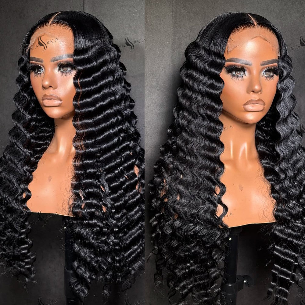“Mini-Knotless” 9X6 Drawstring Swiss Lace Wig - Deep Wave