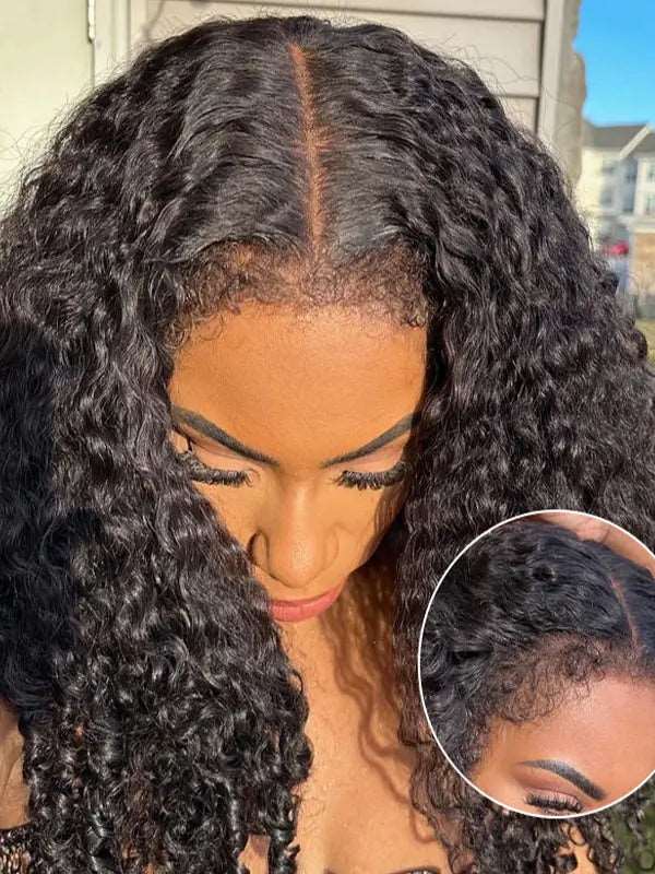 Natural Edge Skin Melt Lace Frontal Wig Deep Wave