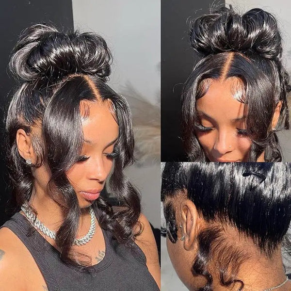 Upgraded Full Lace Wig (All Lace No Mesh) Super Pre-plucked Swiss/Transparent Lace Human Hair Wig with Invisible Strap Body Wave