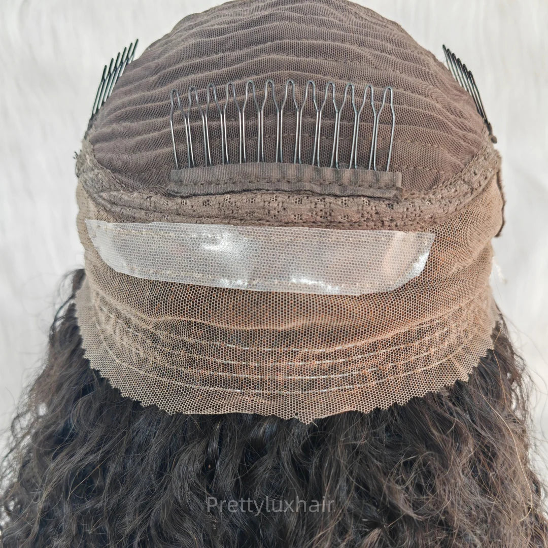 PRE-CUT EAR TAB 360 Lace “Mini-Knotless” Swiss Lace Loose Wave With Invisible Adjustable Strap