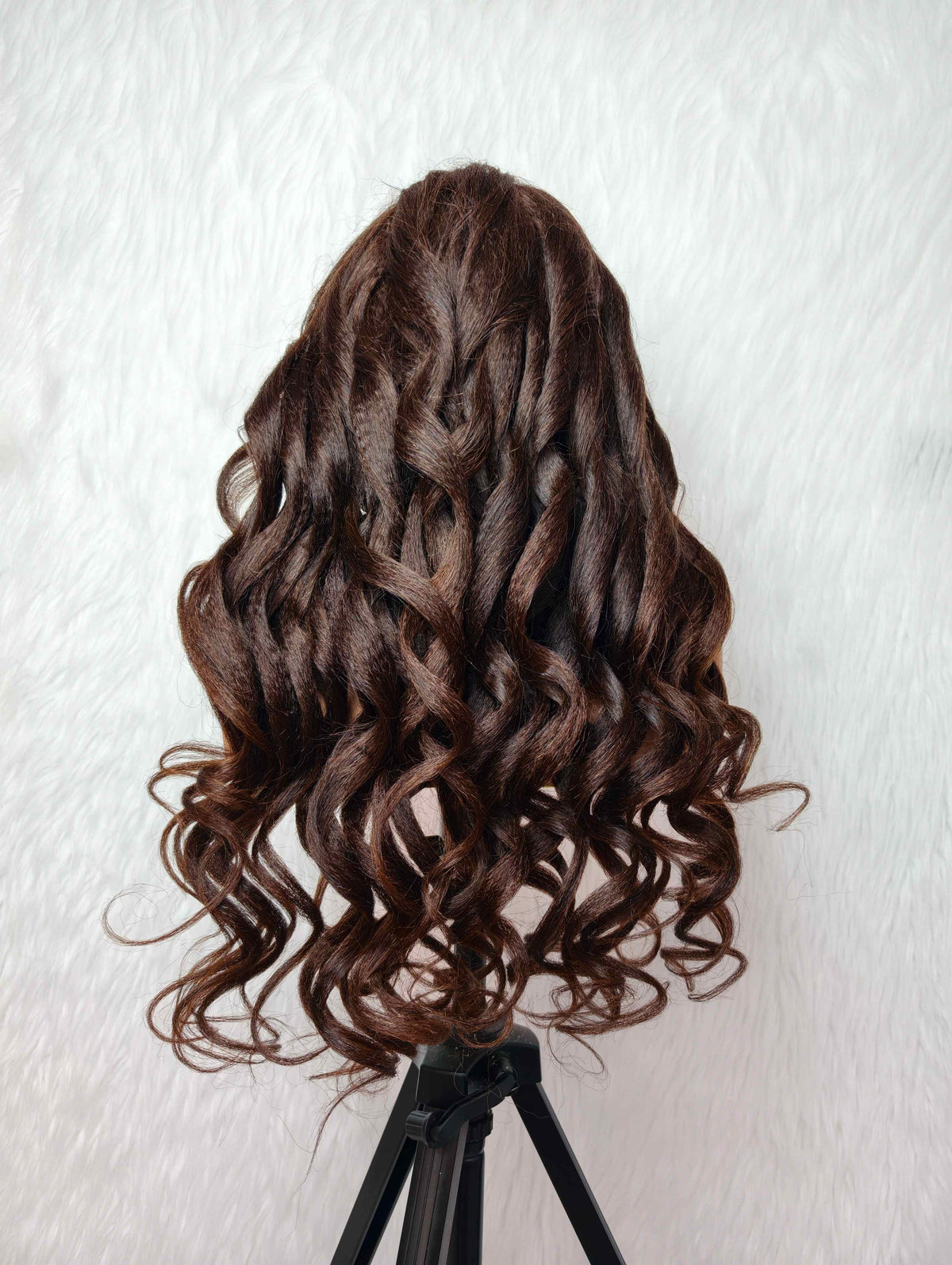 13x6 Fitted Cap Glueless HD Lace Super Pre-Plucked Wig Brown Yaki Wave