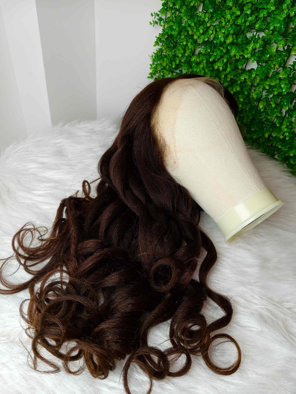 13x6 Fitted Cap Glueless HD Lace Super Pre-Plucked Wig Brown Yaki Wave