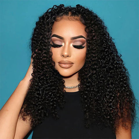 13x4/13x6 Transparent Lace Pre-plucked Jerry Curly Human Hair Wig