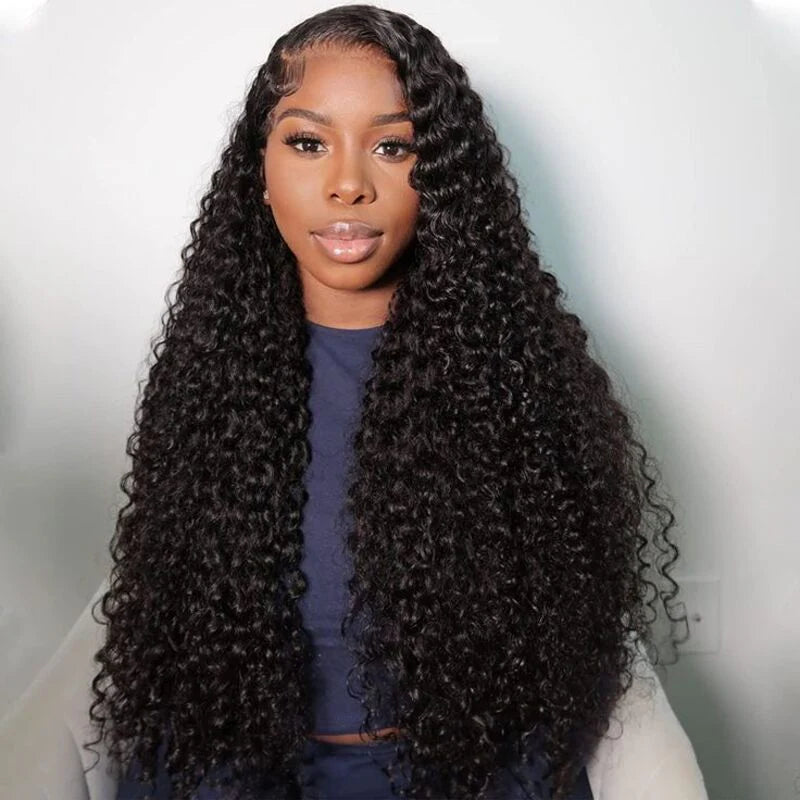 13x6 Fitted Cap Glueless HD Lace Super Pre-Plucked Custom Hairline Jerry Curls Wig