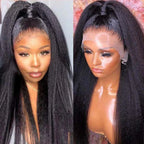 Upgraded Full Lace Wig (All Lace No Mesh) Super Pre-plucked Swiss Lace Human Hair Wig with Invisible Strap Kinky Straight
