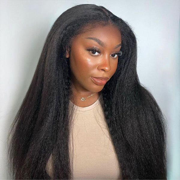 Upgraded "Mini Knotless" Full Lace/Whole Lace No Mesh Wig Kinky Stright