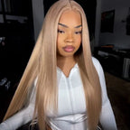 13x6 Transparent Lace Pre-plucked Ash Blonde Human Hair Wig