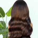 【Lux Customization】5X5/ 13x4 HD Lace Brown Highlights Wave Wig