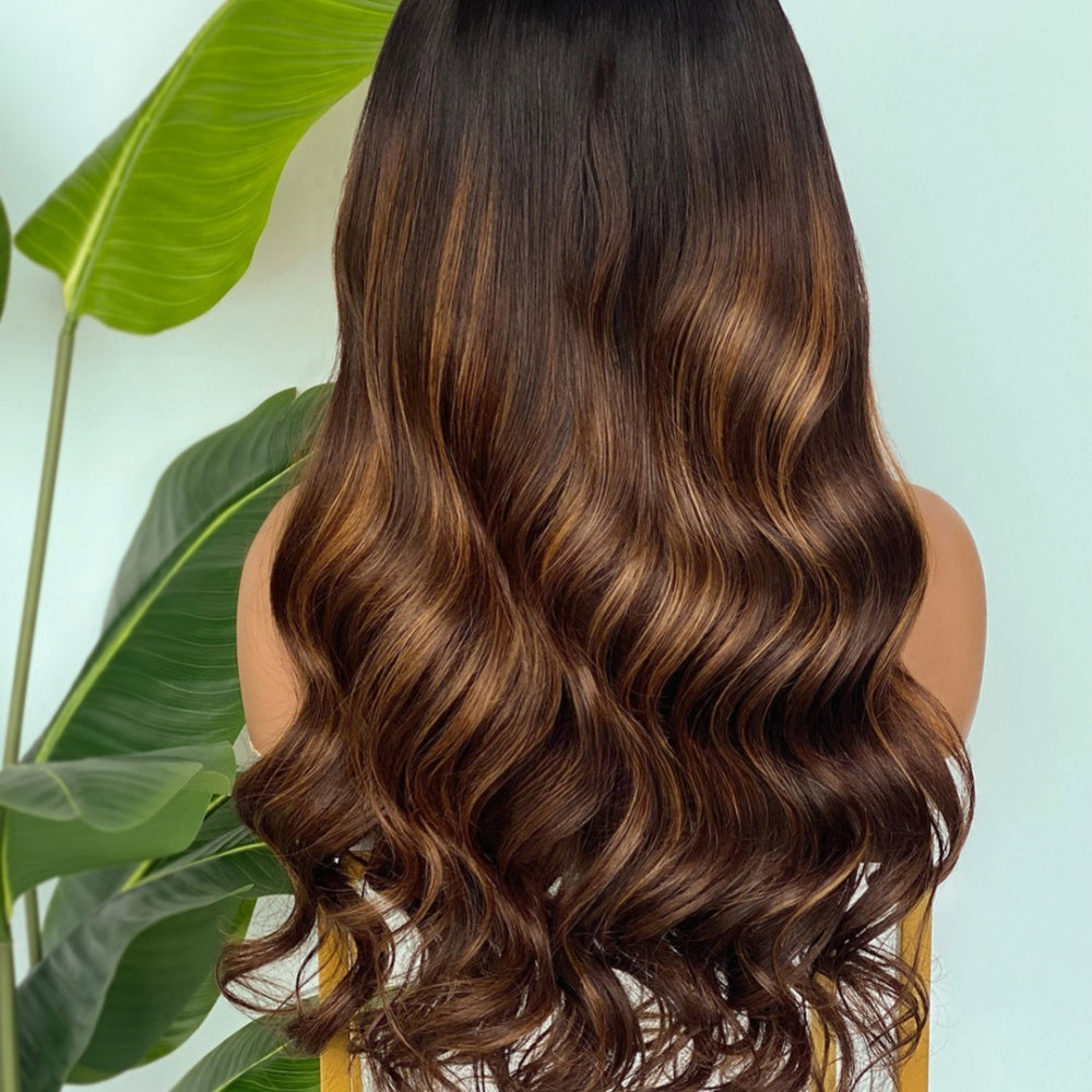 【Lux Customization】5X5/ 13x4 HD Lace Brown Highlight Wave Wig