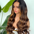 【Lux Customization】5X5/ 13x4 HD Lace Brown Highlight Wave Wig