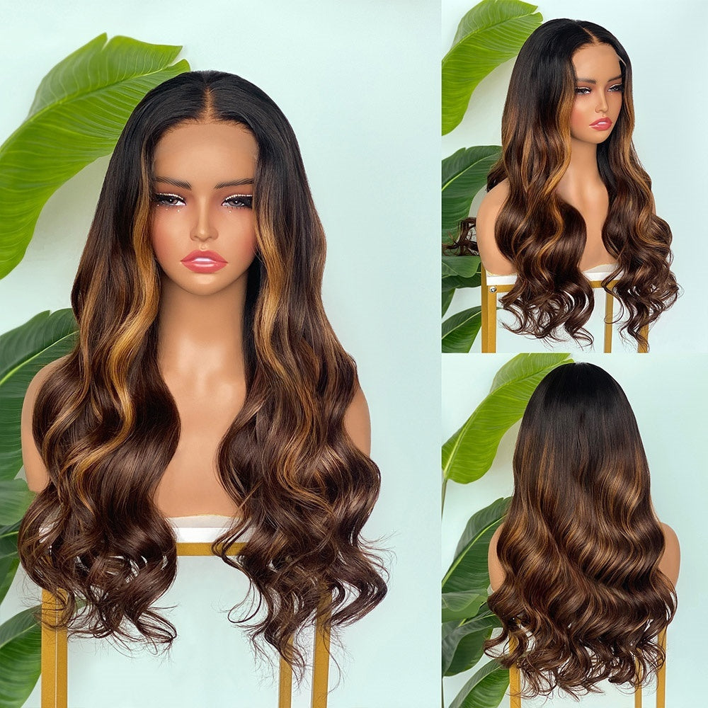【Lux Customization】5X5/ 13x4 HD Lace Brown Highlight Wave Wig