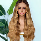 【Lux Customization】5X5/ 13x4 HD Lace Honey Blonde Highlight Wave Wig