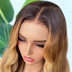 【Lux Customization】5X5/ 13x4 HD Lace Honey Blonde Highlight Wave Wig