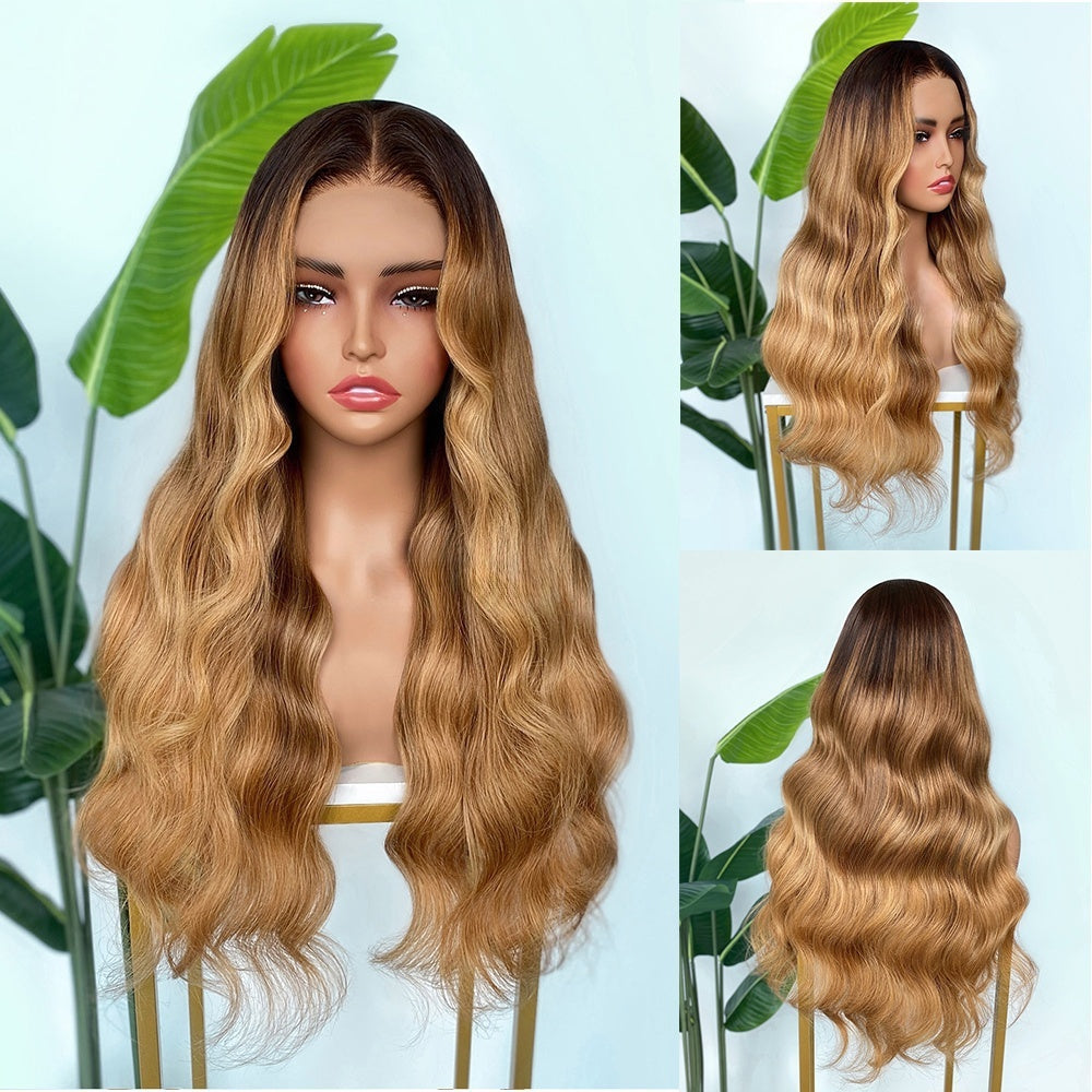 【Lux Customization】5X5/ 13x4 HD Lace Honey Blonde Highlight Wave Wig