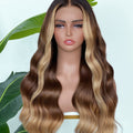 【Lux Customization】5X5/ 13x4 HD Lace Ombre Brown Blonde Highlight Wave Wig