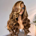 Honey Blonde Highlight "Mini Knotless" 13x6 HD Lace Super Pre-plucked Hairline Wig - Body Wave