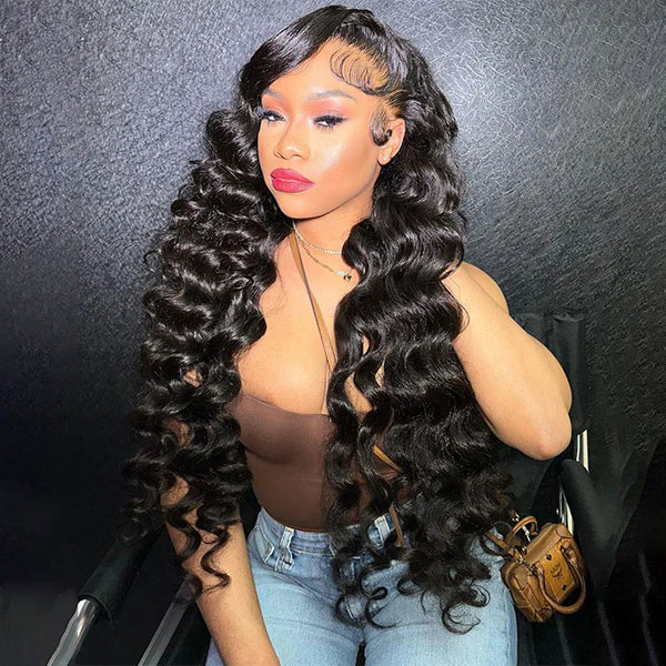 Upgraded "Mini Knotless" Full Lace/Whole Lace No Mesh Loose Deep Wave Wig