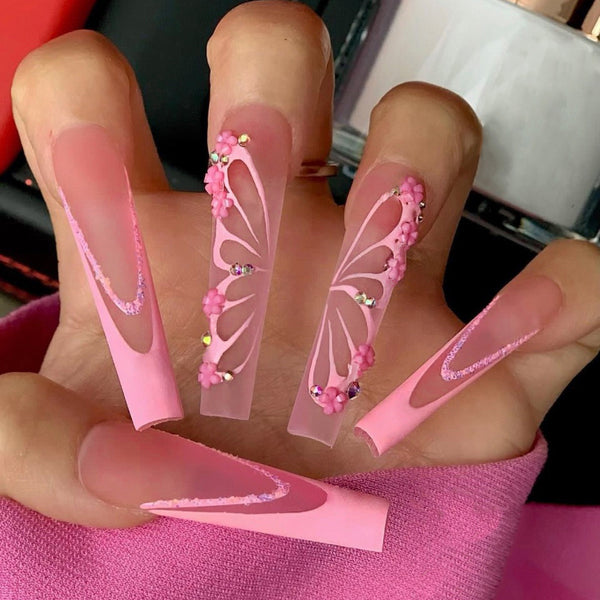 Pink Love Wings|Nails