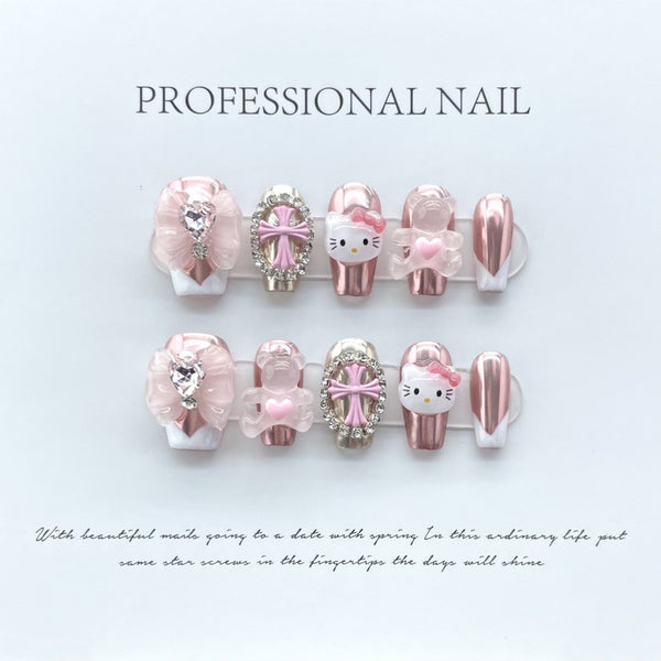 Pink Kitty Treat|Nails