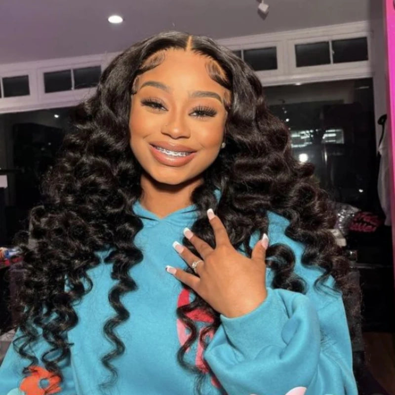 "Mini Knotless" 13x6 HD Lace Super Pre-plucked Hairline 250% Density Wig - Wand Curl