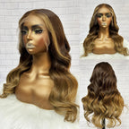 【Lux Customization】"Mini Knotless" 13x6 HD Lace Super Pre-plucked Hairline Ombre Highlights - Body Wave