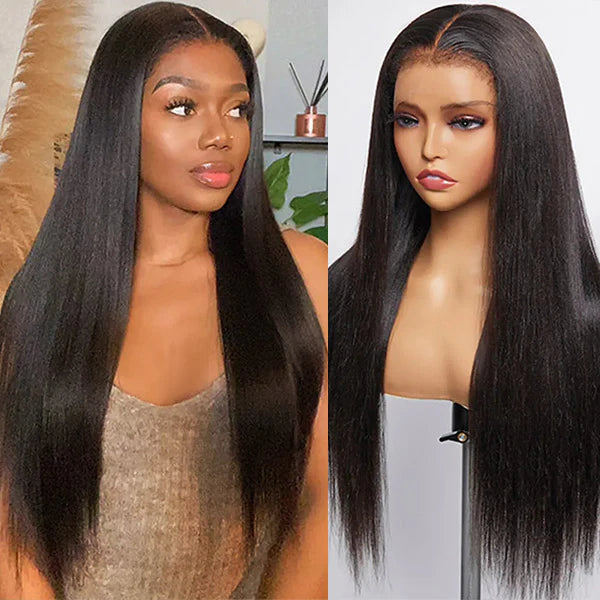 Natural Curly Edge Skin Melt Lace Frontal Wig Straight