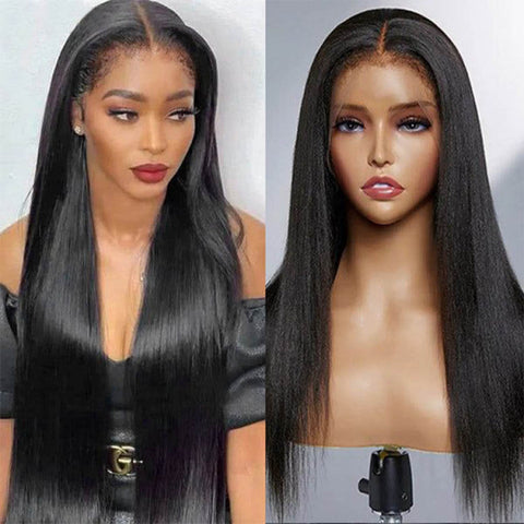 Natural Curly Edge Skin Melt Lace Frontal Wig Straight