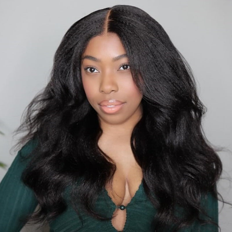 “Mini-Knotless” 9X6 Drawstring Swiss Lace Wig - Yaki Wave