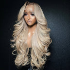 【Lux Customization】13x6 Ash Blonde Colored Body Wave Human Hair Swiss Lace Front Wig