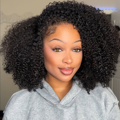 “Mini-Knotless” 9X6 Drawstring Swiss Lace Kinky Curly Wig