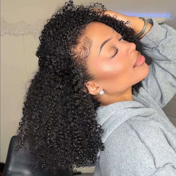 “Mini-Knotless” 9X6 Drawstring Swiss Lace Kinky Curly Wig