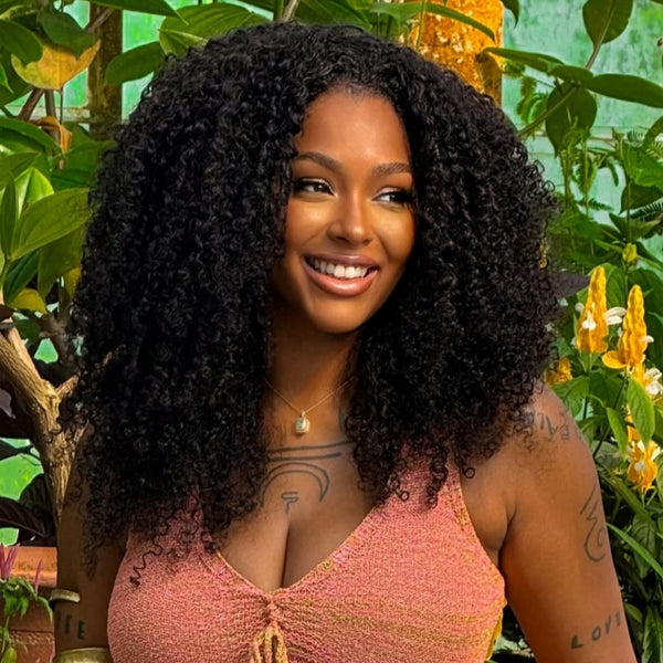 Wear & Go 6x4 Pre-Cut Swiss Lace Glueless Wig - Kinky Curly
