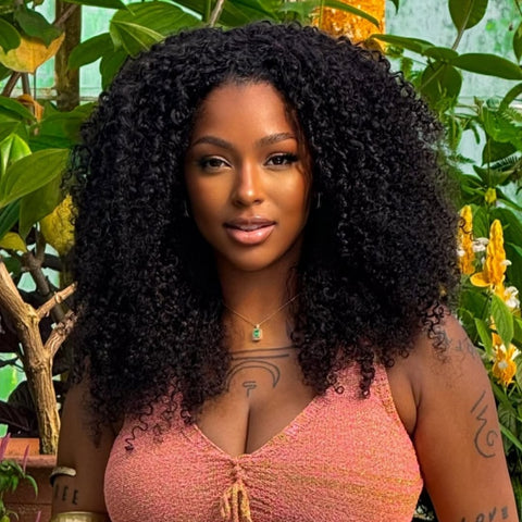 Wear & Go 6x4 Pre-Cut Swiss Lace Glueless Wig - Kinky Curly