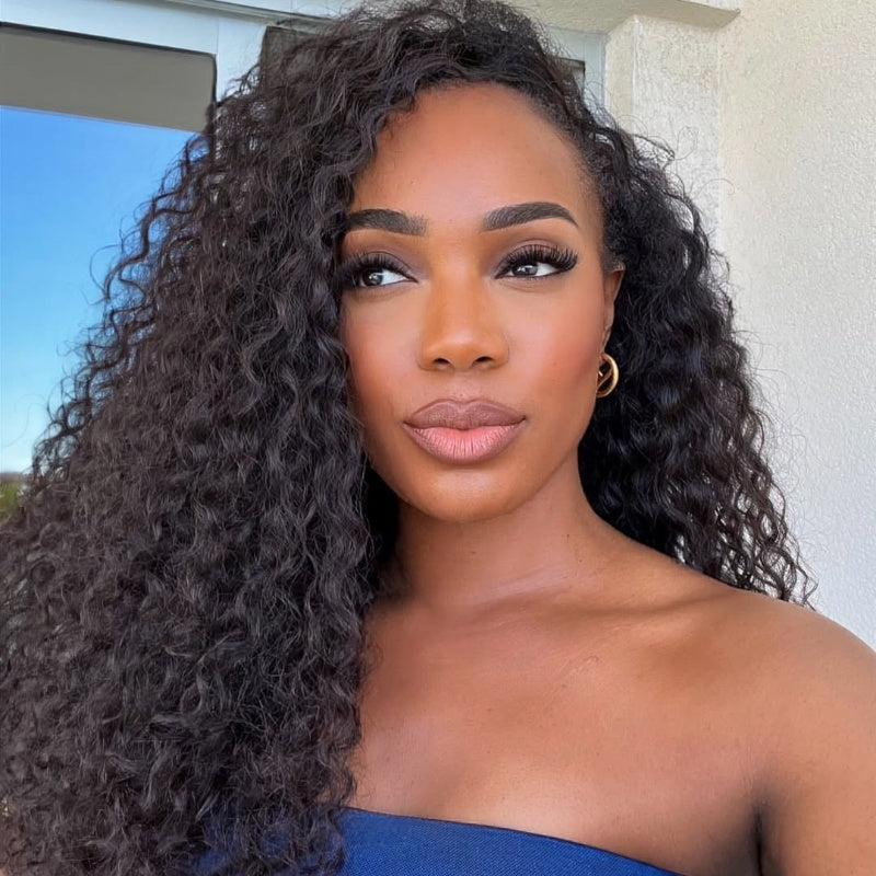 Flip-Over Half Wig Curly With Drawstring – PRETTYLUXHAIR