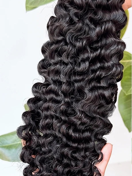Feather Crochet Hair Burmese Curls Boho Braids Human Hair Bundles
