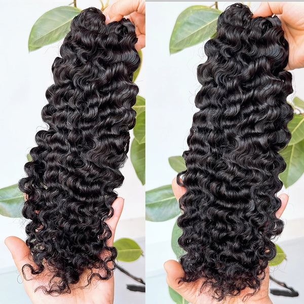 Feather Crochet Hair Burmese Curls Boho Braids Human Hair Bundles