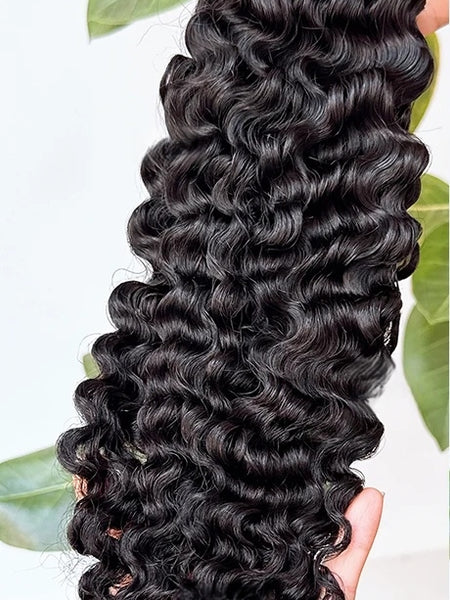Feather Crochet Hair Burmese Curls Boho Braids Human Hair Bundles