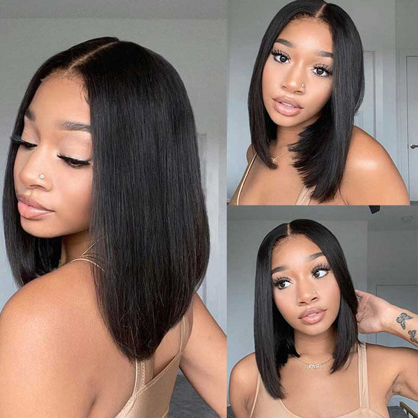 "Mini Knotless"13x6 Fitted Cap Glueless HD Lace Super Pre-Plucked Custom Hairline BOB Wig