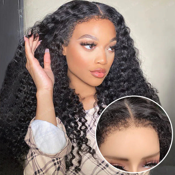 Natural Curly Edge Skin Melt Lace Frontal Wig Water Wave