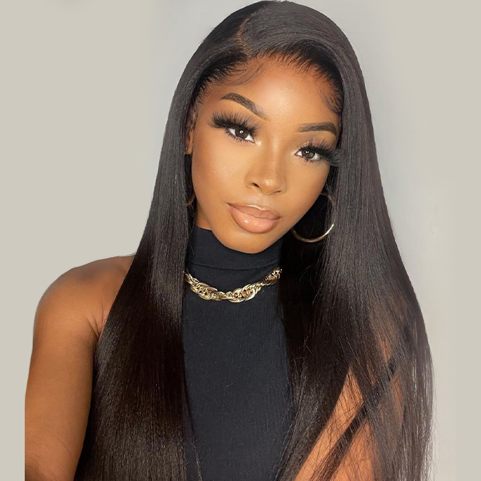 “Mini-Knotless” 9X6 Drawstring Swiss Lace Wig - Light Yaki Straight