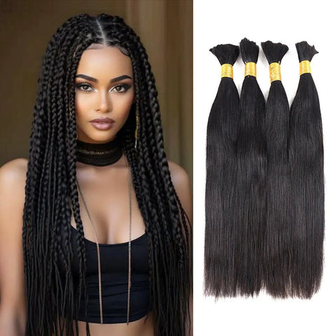Light Yaki Straight Bulk Hair Bundles