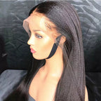 Upgraded Full Lace Wig (All Lace No Mesh) Super Pre-plucked Swiss Lace Human Hair Wig with Invisible Strap Yaki Straight