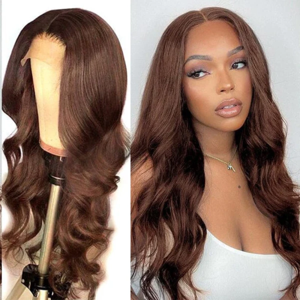 SUPER Pre-Plucked Custom Hairline 13X6 Swiss Lace Wig Brown Color
