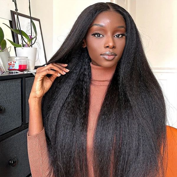 5X5/13x4/13X6 HD Lace Pre-plucked Hairline 32 Inches Extra-Long Wig-Kinky Straight